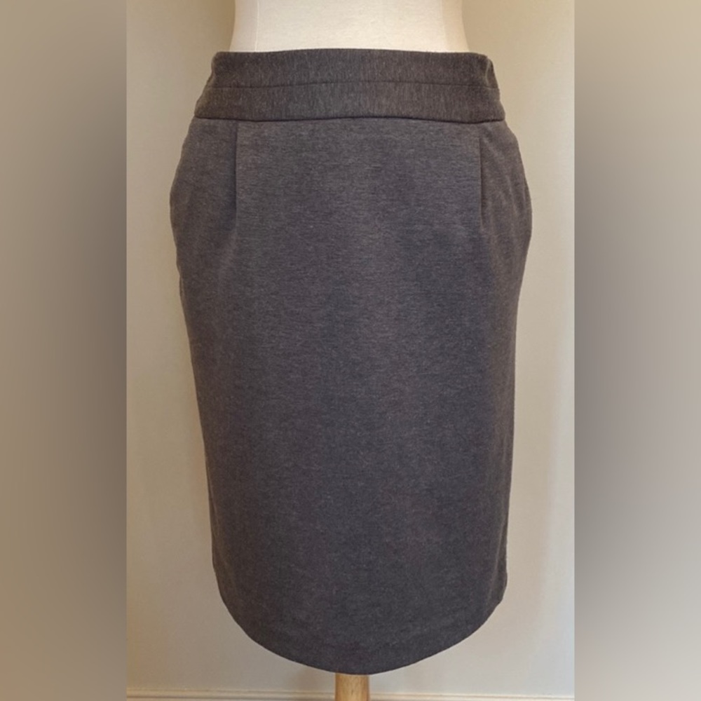 George Heather Grey 6 Office Siren Corporate Core Classic Polished Pencil Skirt